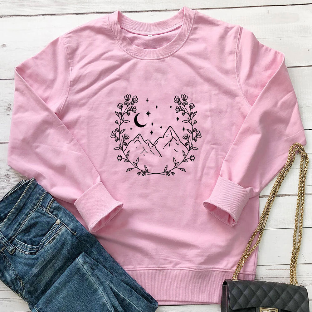 Loose round neck long sleeved hoodie
