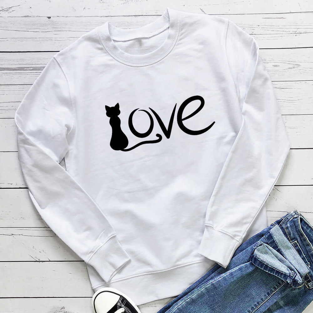 Printed round neck long sleeved sweatshirt