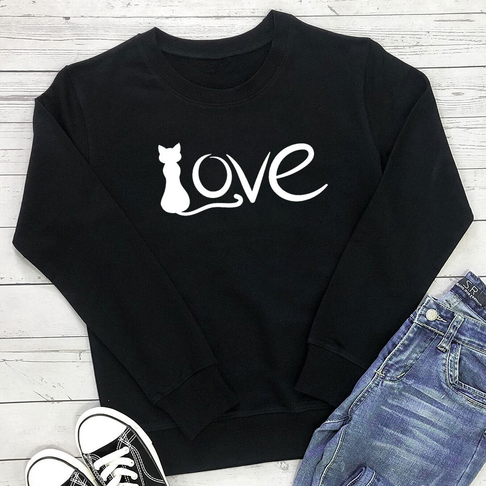 Printed round neck long sleeved sweatshirt